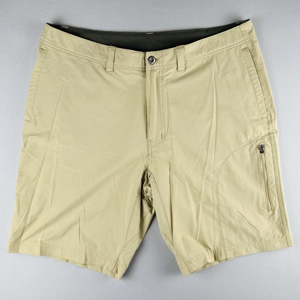 Patagonia Mens Hiking Shorts 36 Tan Beige Nylon Spandex Outdoor Performance